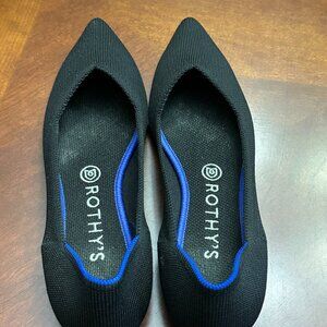 Rothy's Woman's The Point Classic Black Ballet Flat Size 9